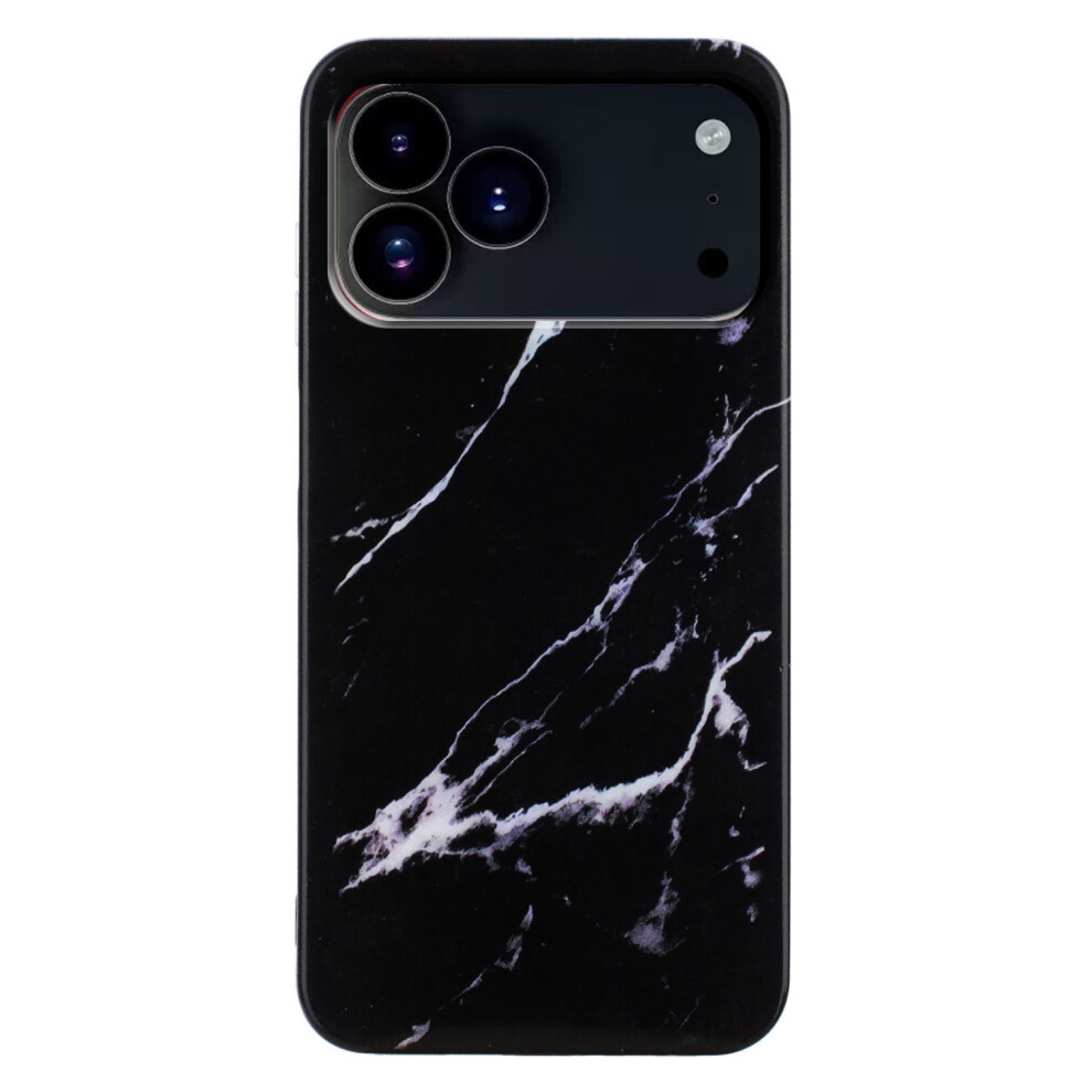 (Iphone 17 Pro Max, ) For Iphone 17 Pro Max Case Marble Pattern Painted Tpu Phone Back Cover Black 6914283267316