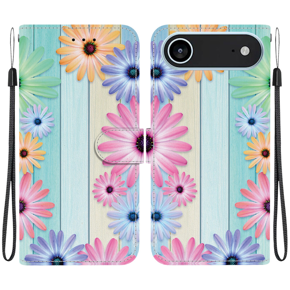 (Iphone Air, Sunflower) For Iphone Air Case Pattern Printing Anti-Drop Leather Flip Wallet Phone Cover With Lanyard 6914289731576