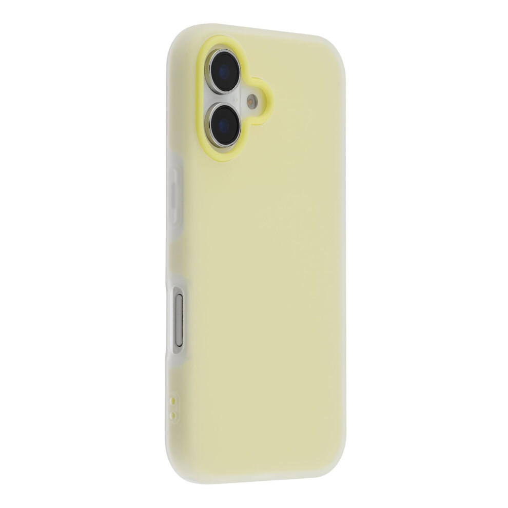 (Iphone 16, ) For Iphone 16 Case 2 In 1 Pc+Tpu Frosted Phone Case Large Camera Cutout Yellow 6914286145970