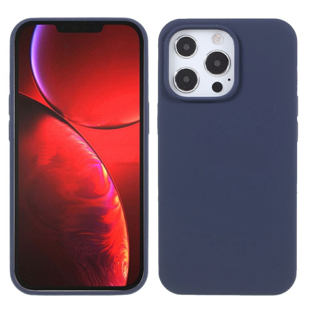 (Iphone 15 Pro Max, Dark ) For Iphone 15 Pro Max Case Solid Silicone Shockproof Phone Back Cover Blue 6914284575465
