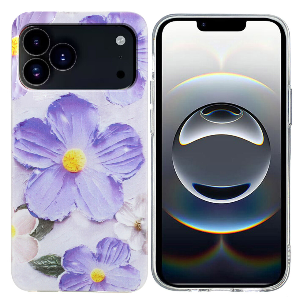 (Iphone 17 Pro, Flower) For Iphone 17 Pro Case Soft Tpu Phone Back Cover Pattern Printing Purple 6914288789561
