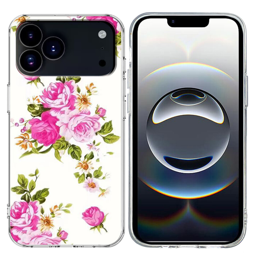(Iphone 17 Pro Max, Rose Flower) For Iphone 17 Pro Max Case Pattern Printing Cell Phone Tpu Back Cover 6914286056351