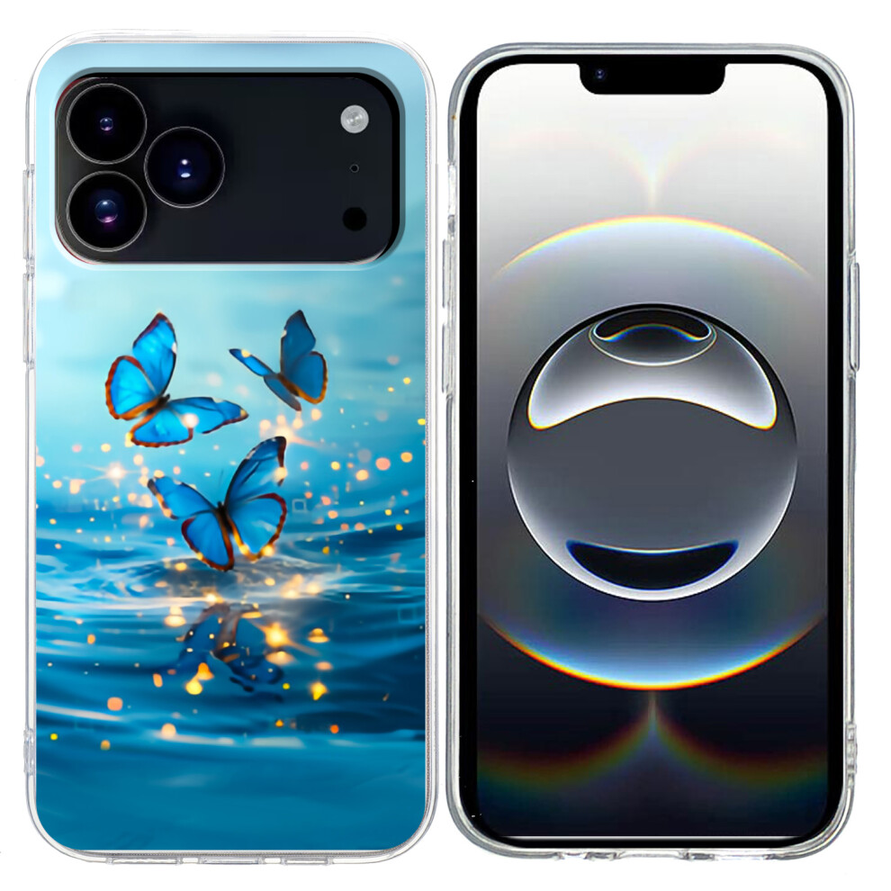 (Iphone 17 Pro, Butterfly) For Iphone 17 Pro Case Pattern Printing Shockproof Soft Tpu Phone Cover Blue 6914282336105