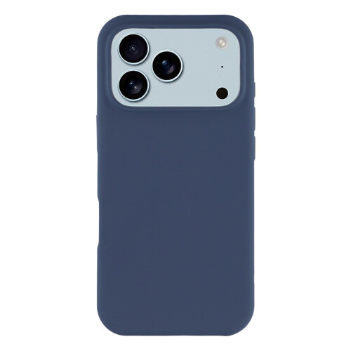 (iPhone 17 Pro, Dark Blue) For iPhone 17 Pro Case Solid Silicone Shockproof Phone Back Cover