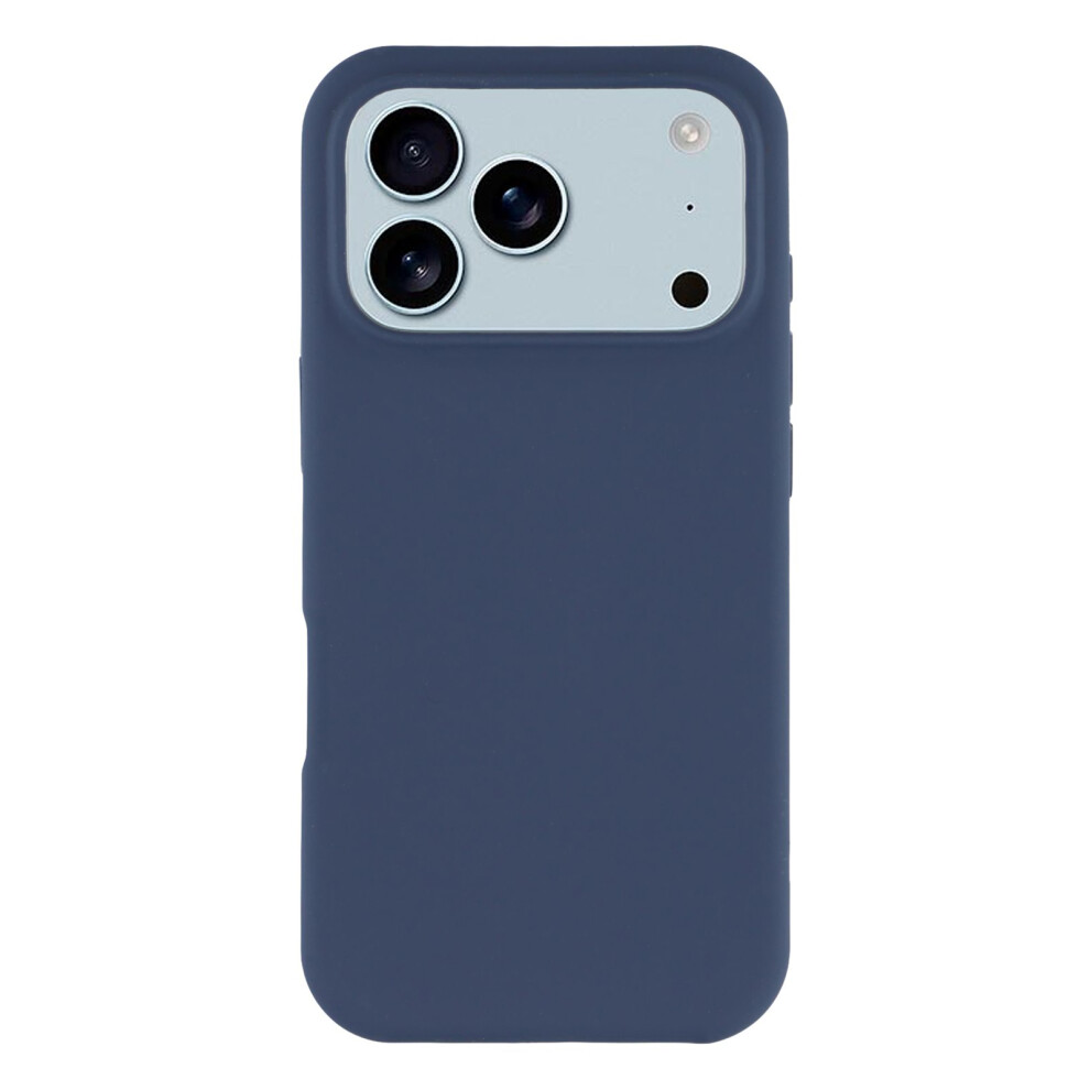 (iPhone 17 Pro, Dark Blue) For iPhone 17 Pro Case Solid Silicone Shockproof Phone Back Cover