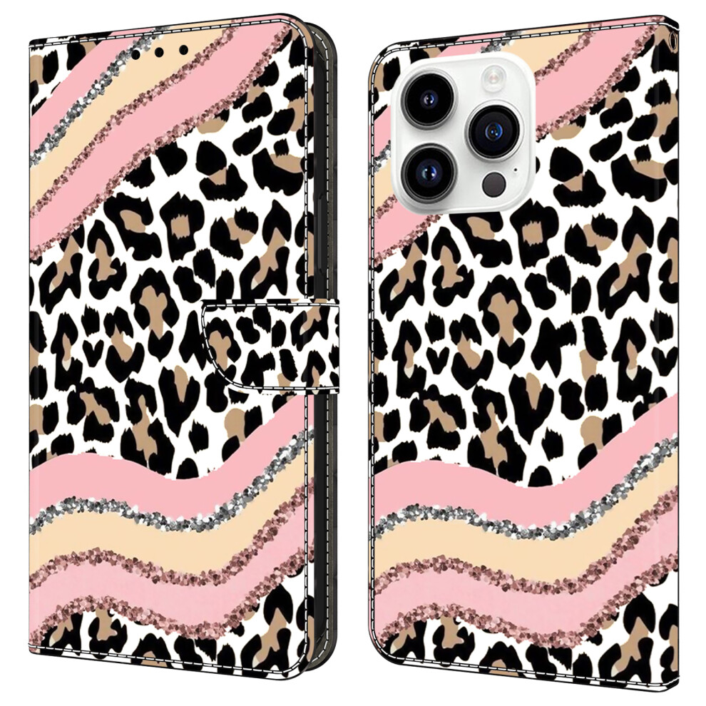 (Iphone 16 Pro Max, Striped Leopard) For Iphone 16 Pro Max Case Wallet Stand Pattern Printing Pu Leather Flip Phone Cover 6914281697269