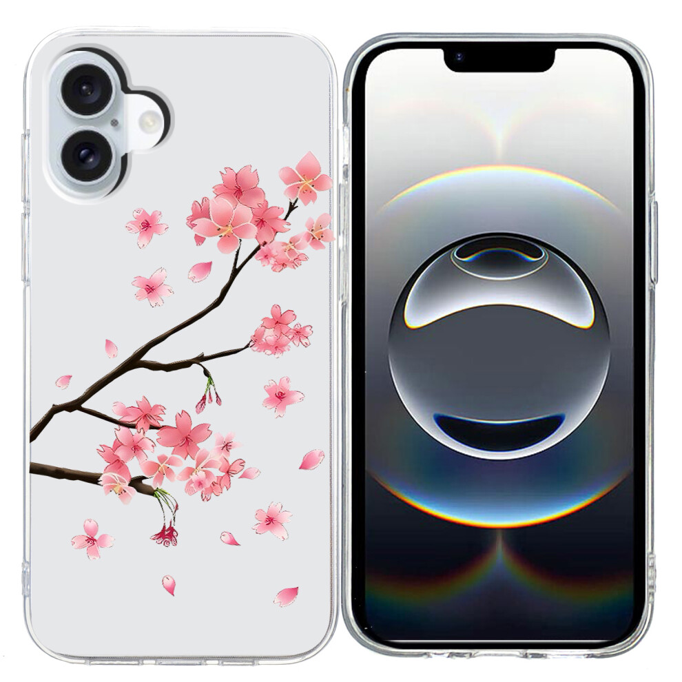 (Iphone 17, Plum Blossom) For Iphone 17 Case Pattern Printing Shockproof Soft Tpu Phone Cover Purple 6914289763003