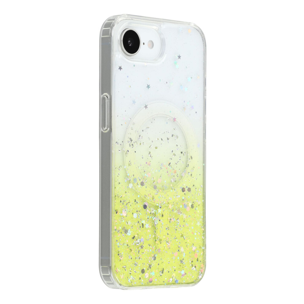 (Iphone 16E, ) For Iphone 16E Case Compatible With Magsafe Sparkle Epoxy Tpu+Acrylic Phone Cover Yellow 6914287464384