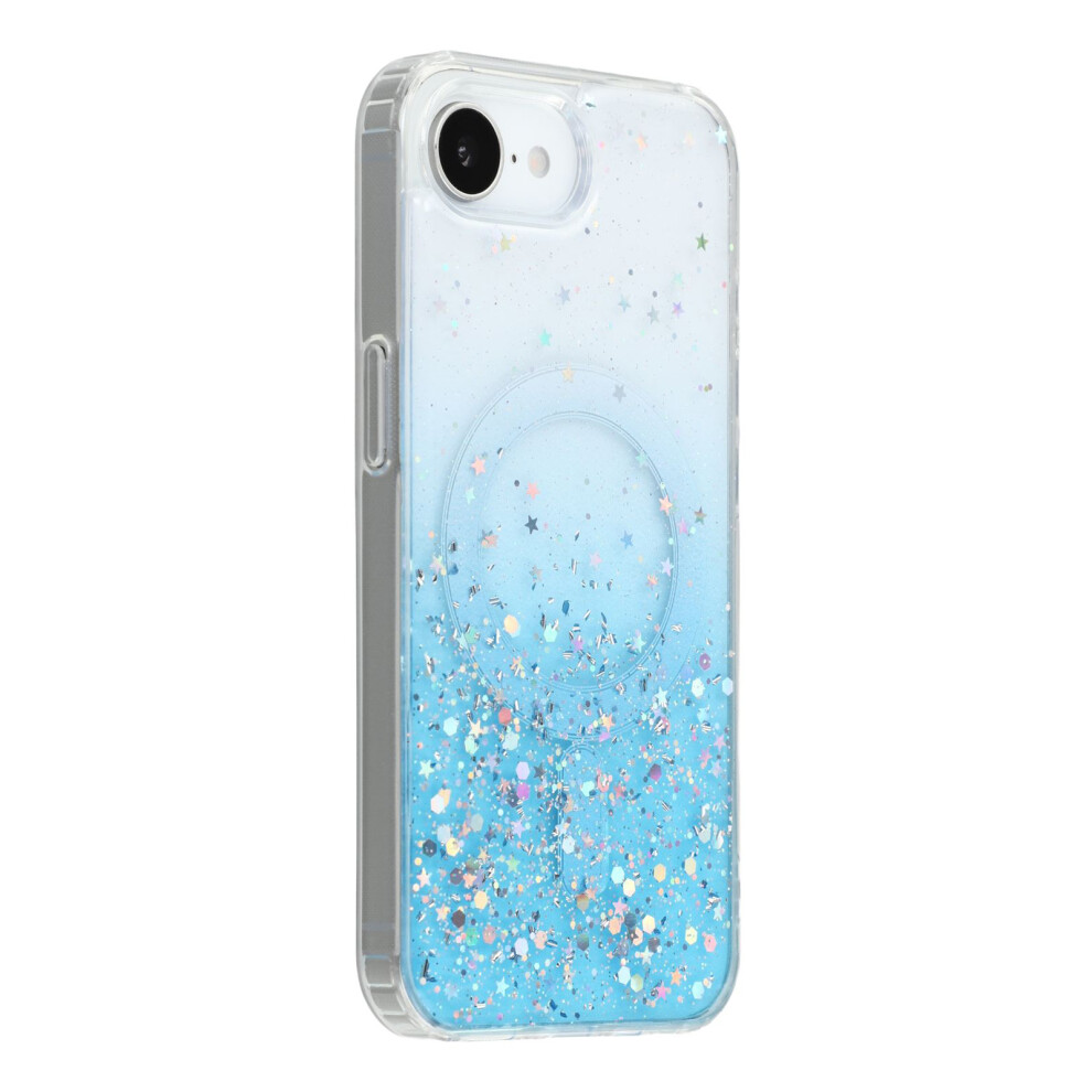 (Iphone 16E, ) For Iphone 16E Case Compatible With Magsafe Sparkle Epoxy Tpu+Acrylic Phone Cover Blue 6914282317241