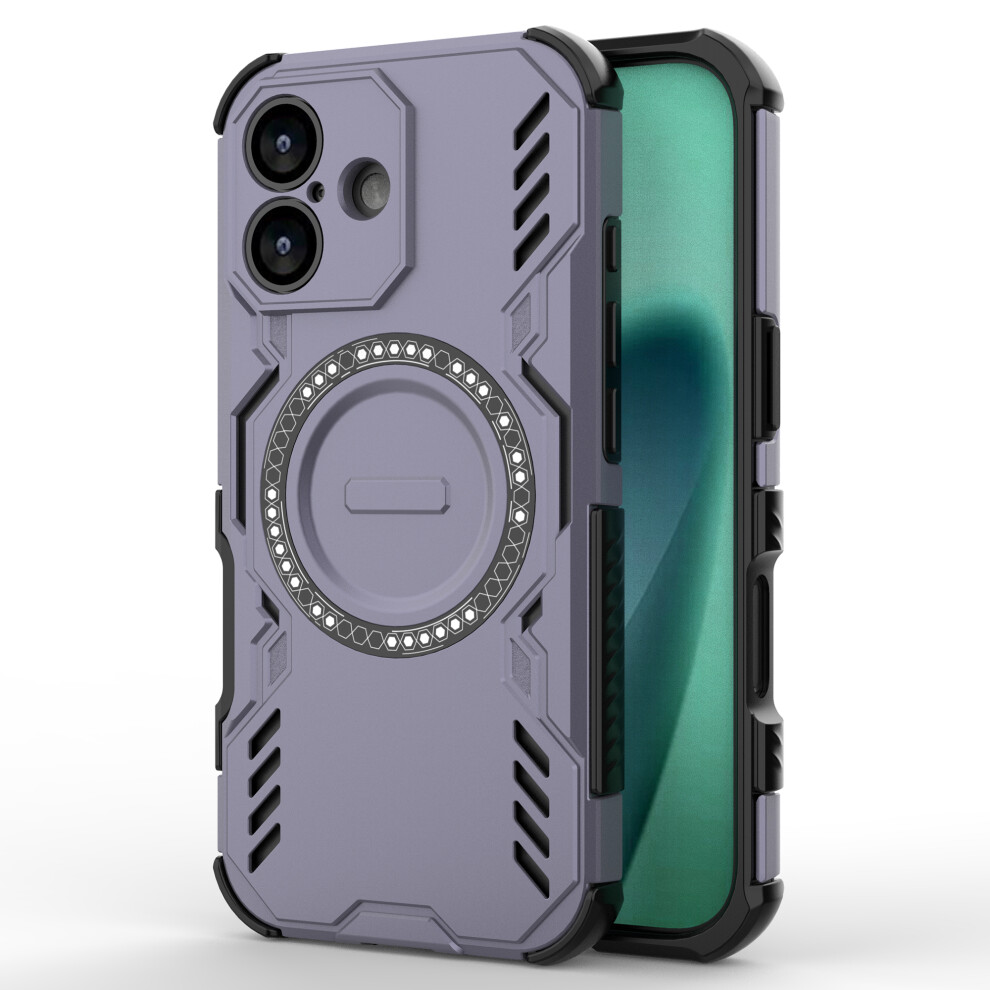 (Iphone 17, ) For Iphone 17 Magnetic Case Butterfly Armor Hollow Heat Dissipation Pc+Tpu Phone Cover Purple 6914280386560