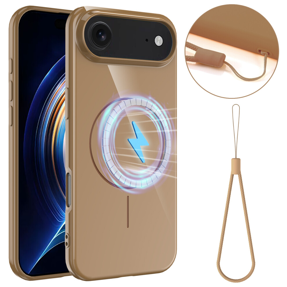 (Iphone Air, Desert ) For Iphone Air Magnetic Case Compatible With Magsafe Tpu Phone Back Cover With Lanyard Gold 6914281668559