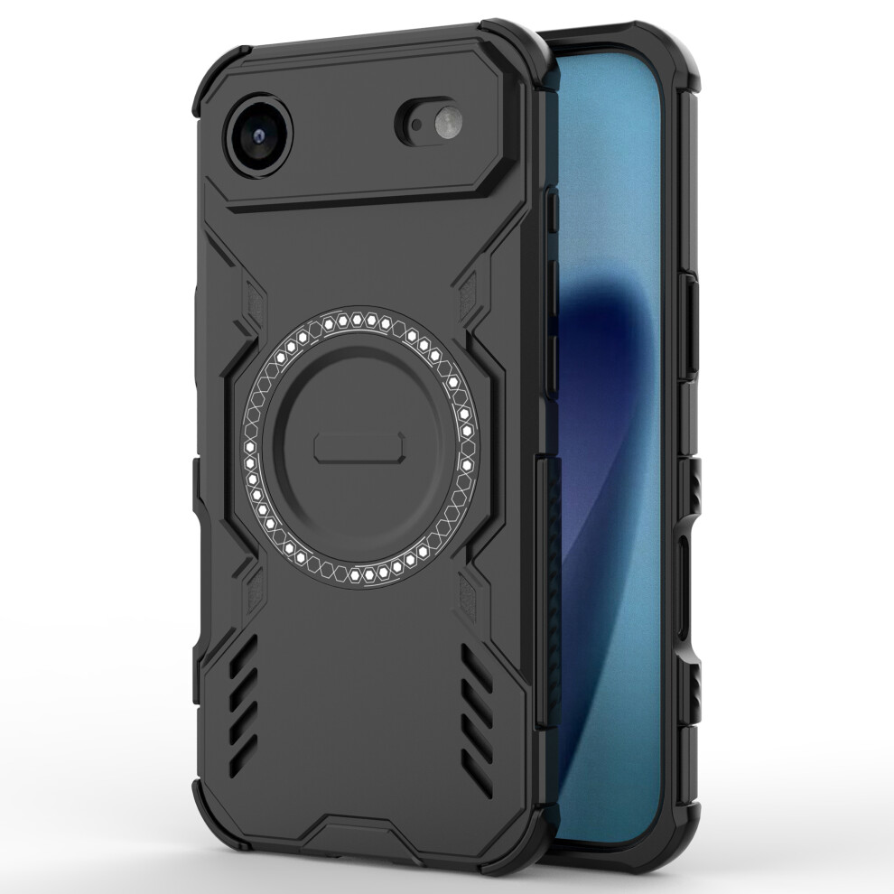 (Iphone Air, ) For Iphone Air Magnetic Case Butterfly Armor Hollow Heat Dissipation Pc+Tpu Phone Cover Black 6914288650830