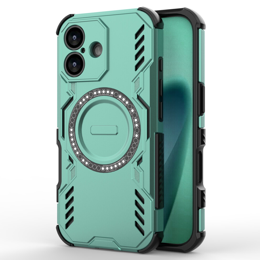 (Iphone 17, ) For Iphone 17 Magnetic Case Butterfly Armor Hollow Heat Dissipation Pc+Tpu Phone Cover Green 6914286046970
