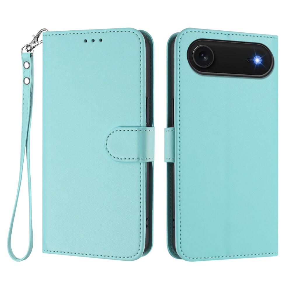 (Iphone Air, Mint ) For Iphone Air Leather Case Wallet Stand Phone Cover With Wrist Strap Green 6914287598300