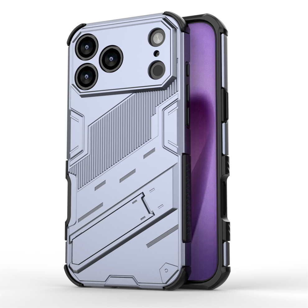 (Iphone 17 Pro Max, ) For Iphone 17 Pro Max Case Pc+Tpu Shockproof Phone Cover With Kickstand Grey 6914280582337