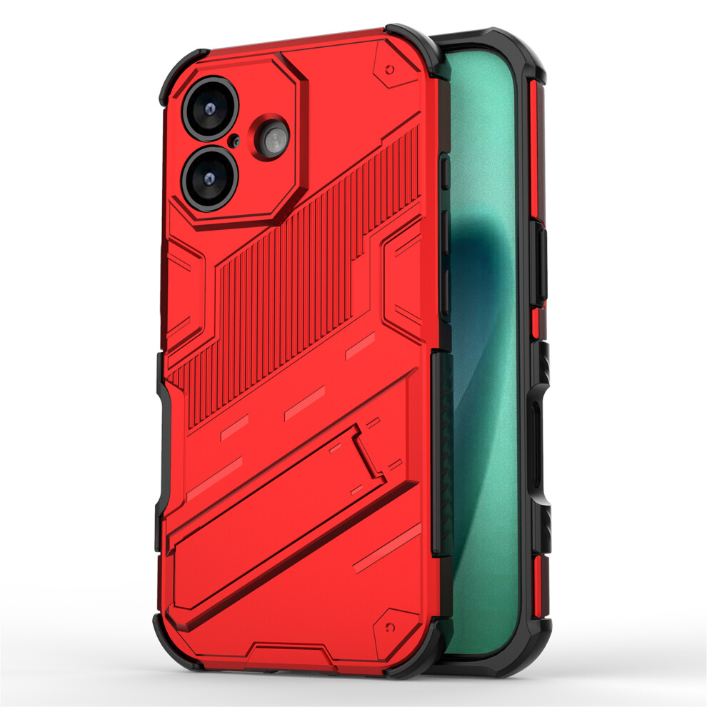 (Iphone 17, ) For Iphone 17 Case Pc+Tpu Shockproof Phone Cover With Kickstand Red 6914285328404