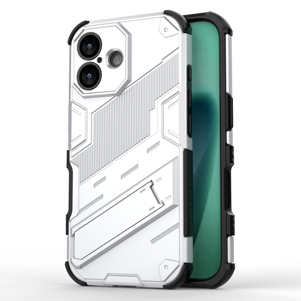 (Iphone 17, ) For Iphone 17 Case Pc+Tpu Shockproof Phone Cover With Kickstand White 6914284693770