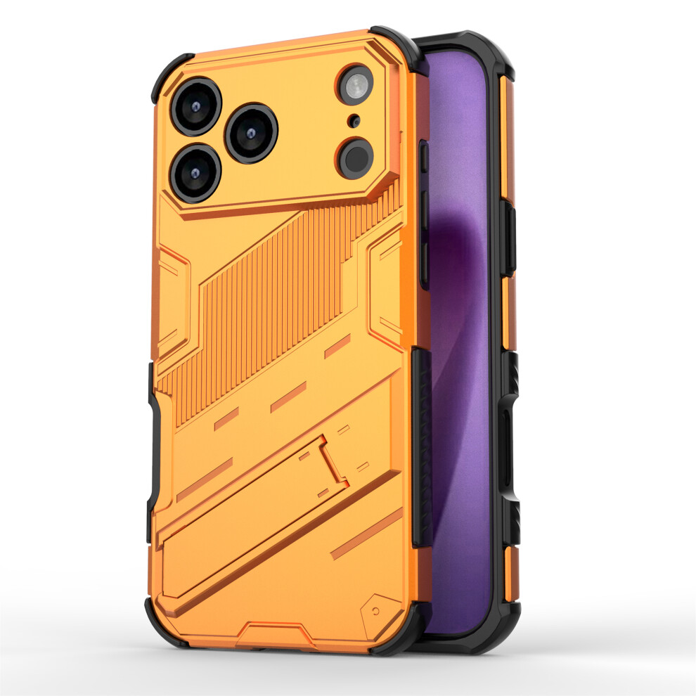(Iphone 17 Pro Max, ) For Iphone 17 Pro Max Case Pc+Tpu Shockproof Phone Cover With Kickstand Orange 6914284170387