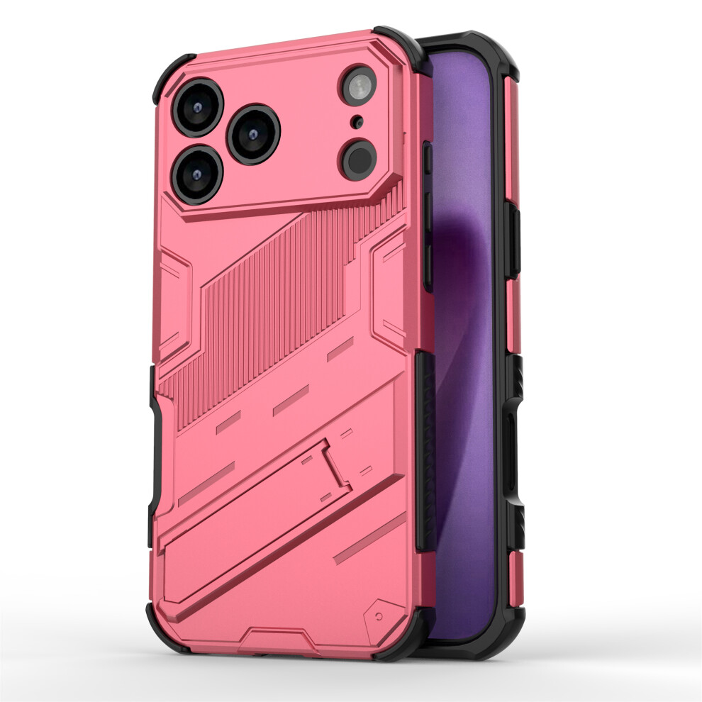 (Iphone 17 Pro, Rose) For Iphone 17 Pro Case Pc+Tpu Shockproof Phone Cover With Kickstand 6914283613977