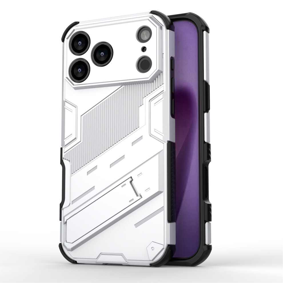 (Iphone 17 Pro, ) For Iphone 17 Pro Case Pc+Tpu Shockproof Phone Cover With Kickstand White 6914280025926