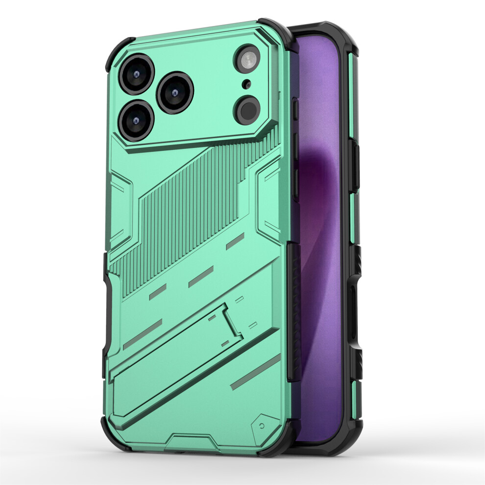 (Iphone 17 Pro, ) For Iphone 17 Pro Case Pc+Tpu Shockproof Phone Cover With Kickstand Green 6914288555128