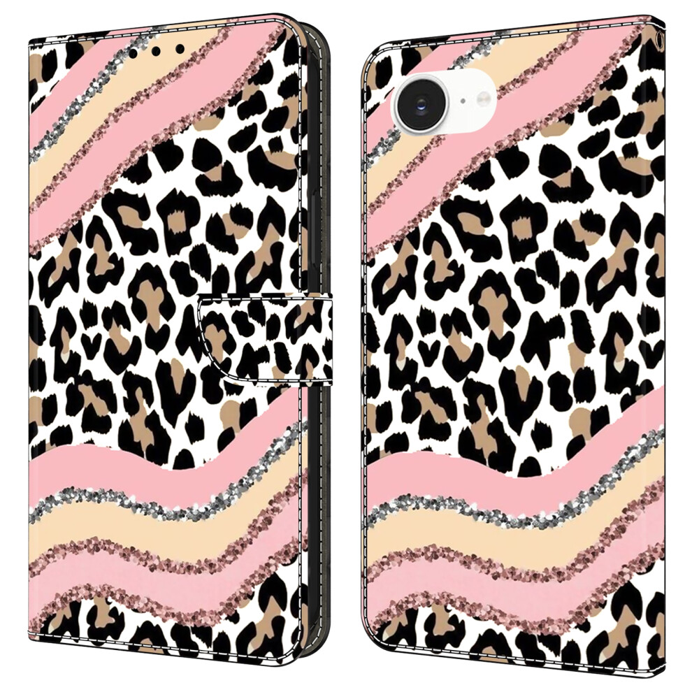 (Iphone 16E, Striped Leopard) For Iphone 16E Case Wallet Stand Pattern Printing Pu Leather Flip Phone Cover 6914289400625