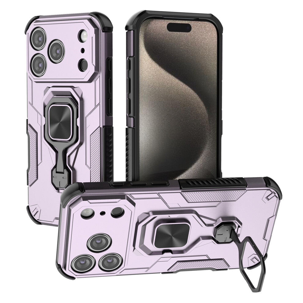 (Iphone 17 Pro Max, ) For Iphone 17 Pro Max Case Rotatable Ring Kickstand Pc+Tpu Shockproof Phone Cover Purple 6914281215180