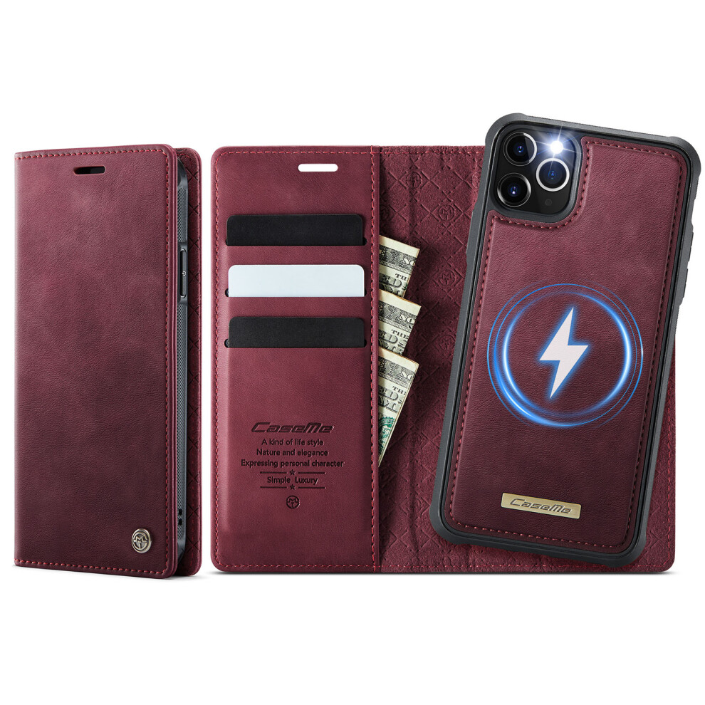 (Iphone 11 Pro, ) For Iphone 11 Pro Case Caseme C49 Compatible With Magsafe Rfid Blocking Detachable Wallet Leather Phone Cover Red 6914288293099