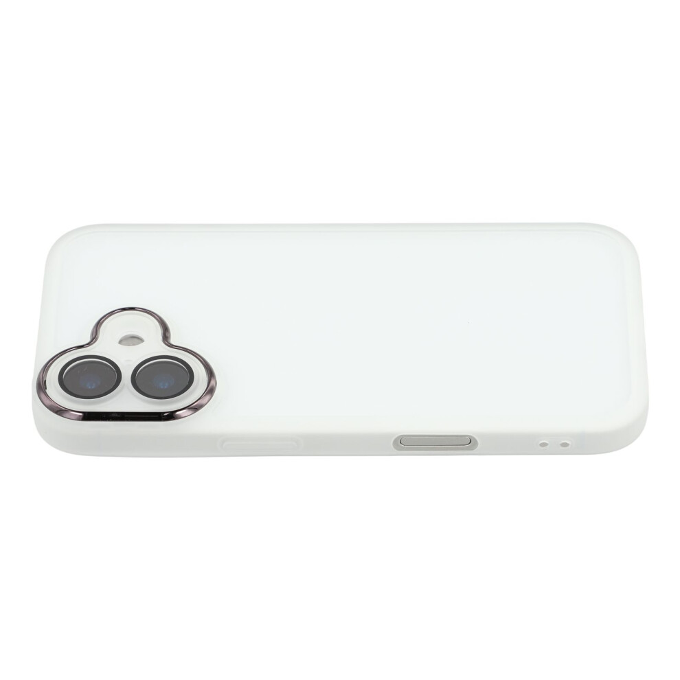 (Iphone 17, Transparent ) For Iphone 17 Case Electroplated Camera Frame Tpu Phone Cover White 6914280880198