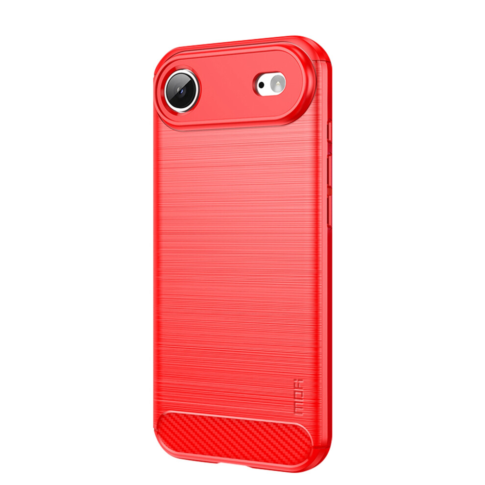(Iphone Air, ) For Iphone Air Back Cover Mofi Brushed Texture Carbon Fiber Soft Tpu Case Red 6914280209722