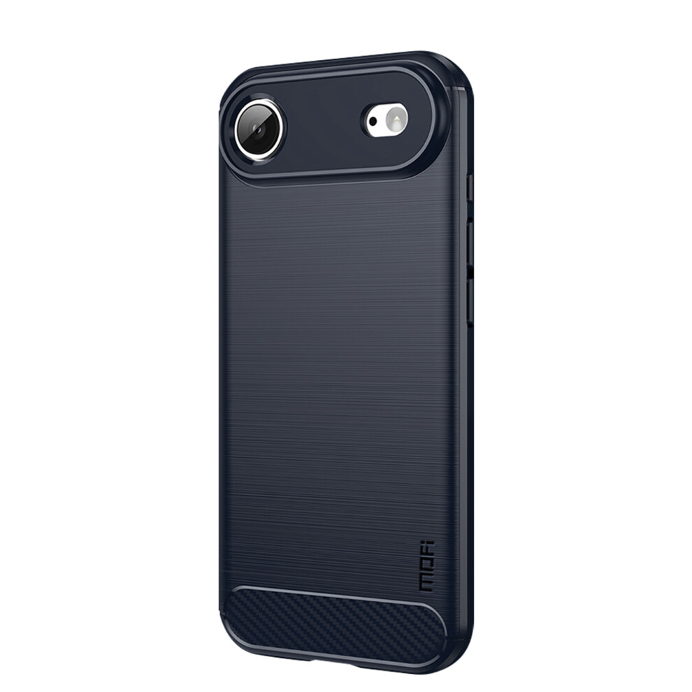 (Iphone Air, ) For Iphone Air Back Cover Mofi Brushed Texture Carbon Fiber Soft Tpu Case Blue 6914283797776