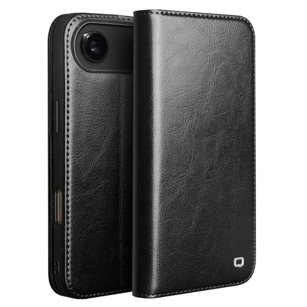 (Iphone Air, ) Qialino For Iphone Air Case Wallet Stand Genuine Cow Leather Phone Cover Black 6914283001361