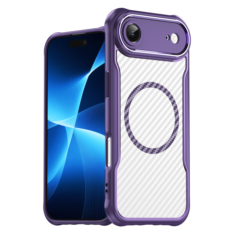 (Iphone Air, ) For Iphone Air Case Compatible With Magsafe Hybrid Phone Cover Carbon Fiber Purple 6914287333642