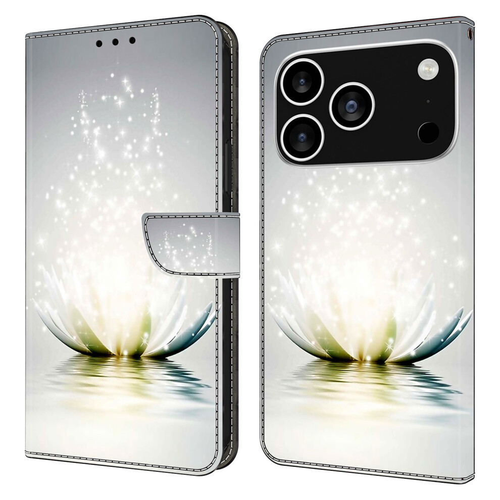 (Iphone 17 Pro, Lotus) For Iphone 17 Pro Case 3D Pattern Pu Leather Wallet Phone Cover With Stand 6914288419536