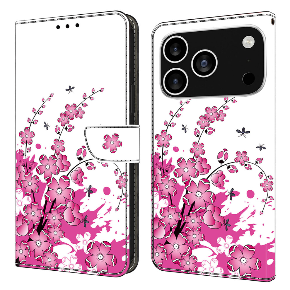 (Iphone 17 Pro, Flower Vine) For Iphone 17 Pro Case Pu Leather Wallet Phone Cover With Stand 6914281594759