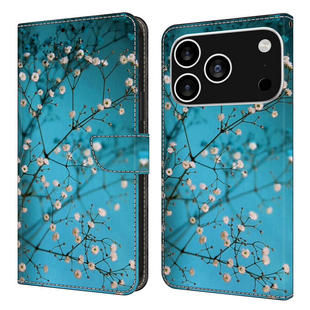 (Iphone 17 Pro Max, Flower Branch) For Iphone 17 Pro Max Case With Card Slot Pattern Printed Tpu+Pu Leather Flip Phone Cover 6914284276959