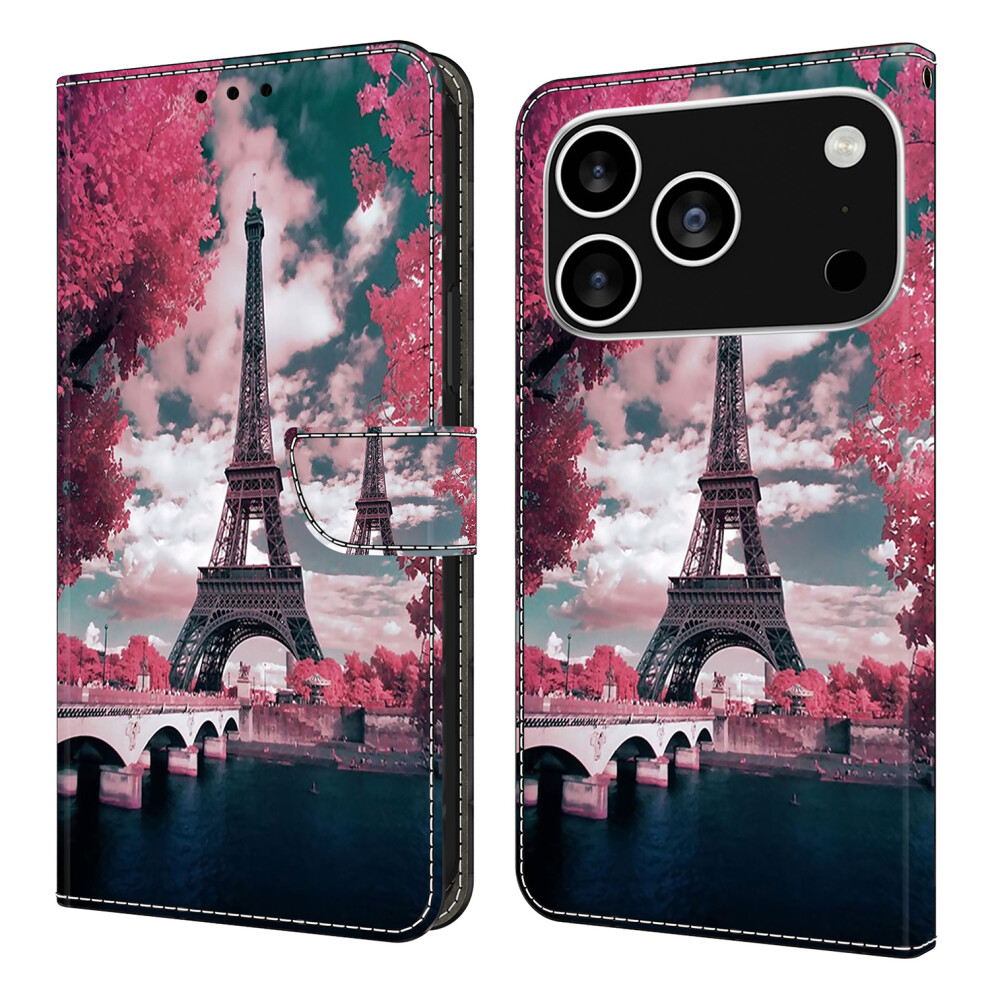 (Iphone 17 Pro Max, Eiffel Tower) For Iphone 17 Pro Max Wallet Case Pattern Printing Stand Leather Flip Phone Cover 6914280648002