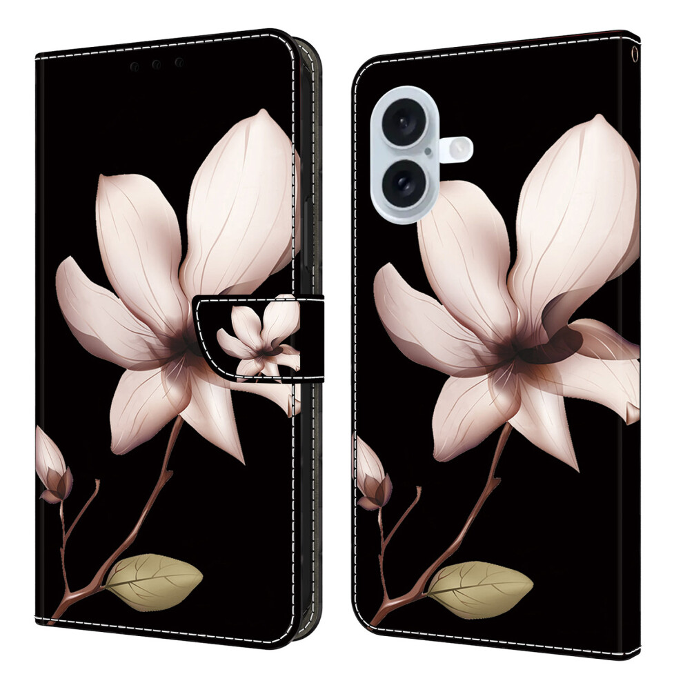 (Iphone 17, Flower) For Iphone 17 Case Magnetic Clasp 3D Pattern Leather Wallet Phone Cover Pink 6914281736456