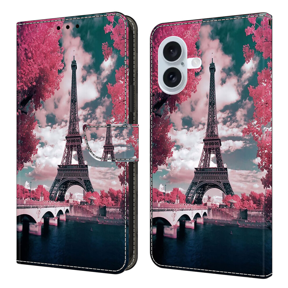 (Iphone 17, Eiffel Tower) For Iphone 17 Wallet Case Pattern Printing Stand Leather Flip Phone Cover 6914286228734