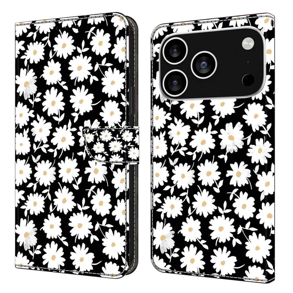 (Iphone 17 Pro, Floral) For Iphone 17 Pro Case Magnetic Clasp 3D Pattern Leather Wallet Phone Cover 6914289261226