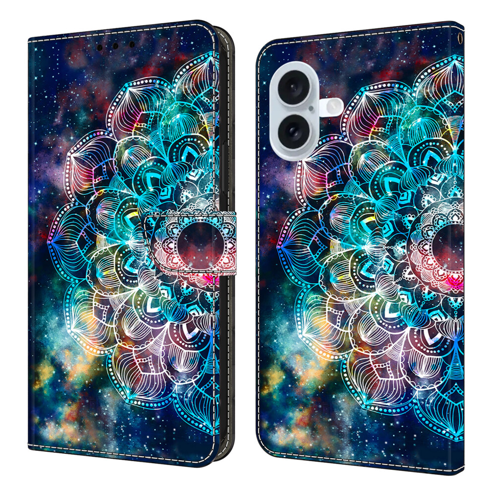 (Iphone 17, Gyro Flower) For Iphone 17 Case With Card Slot Pattern Printed Tpu+Pu Leather Flip Phone Cover 6914285415074