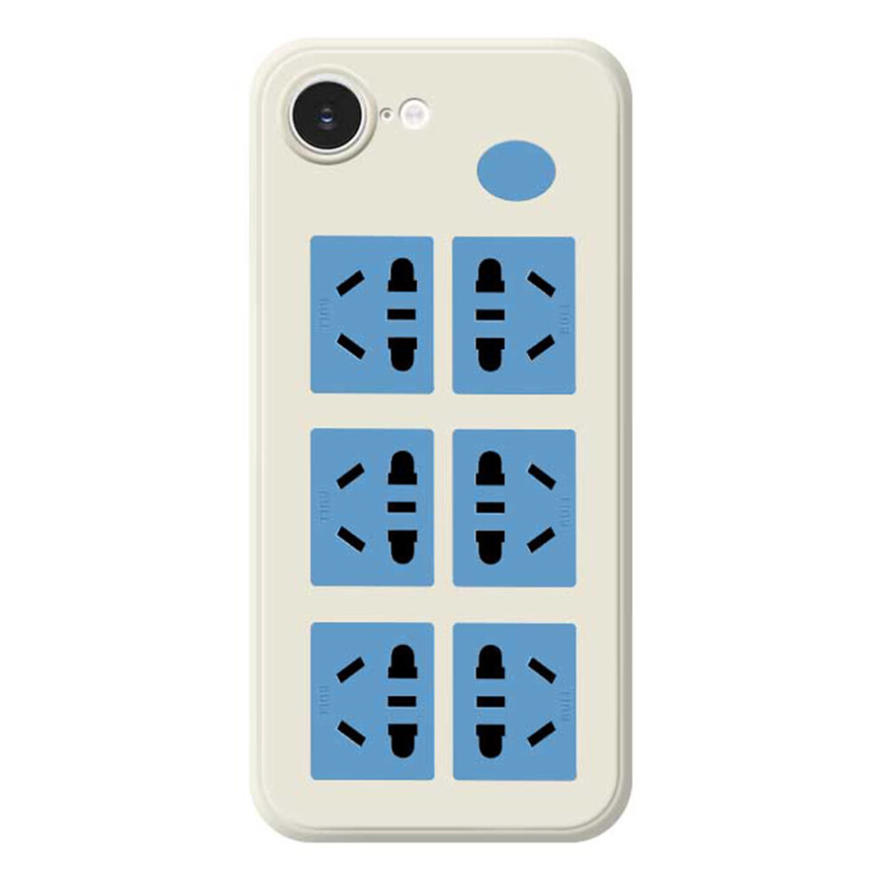 (Iphone 16E, Beige) For Iphone 16E Case Socket Pattern Printing Straight Edge Tpu Phone Back Cover Cream 6914283899876
