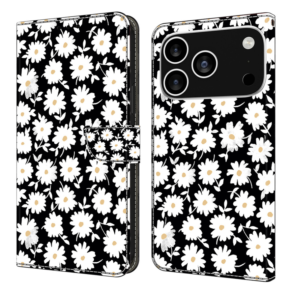(Iphone 17 Pro Max, Floral) For Iphone 17 Pro Max Case Magnetic Clasp 3D Pattern Leather Wallet Phone Cover 6914287681712