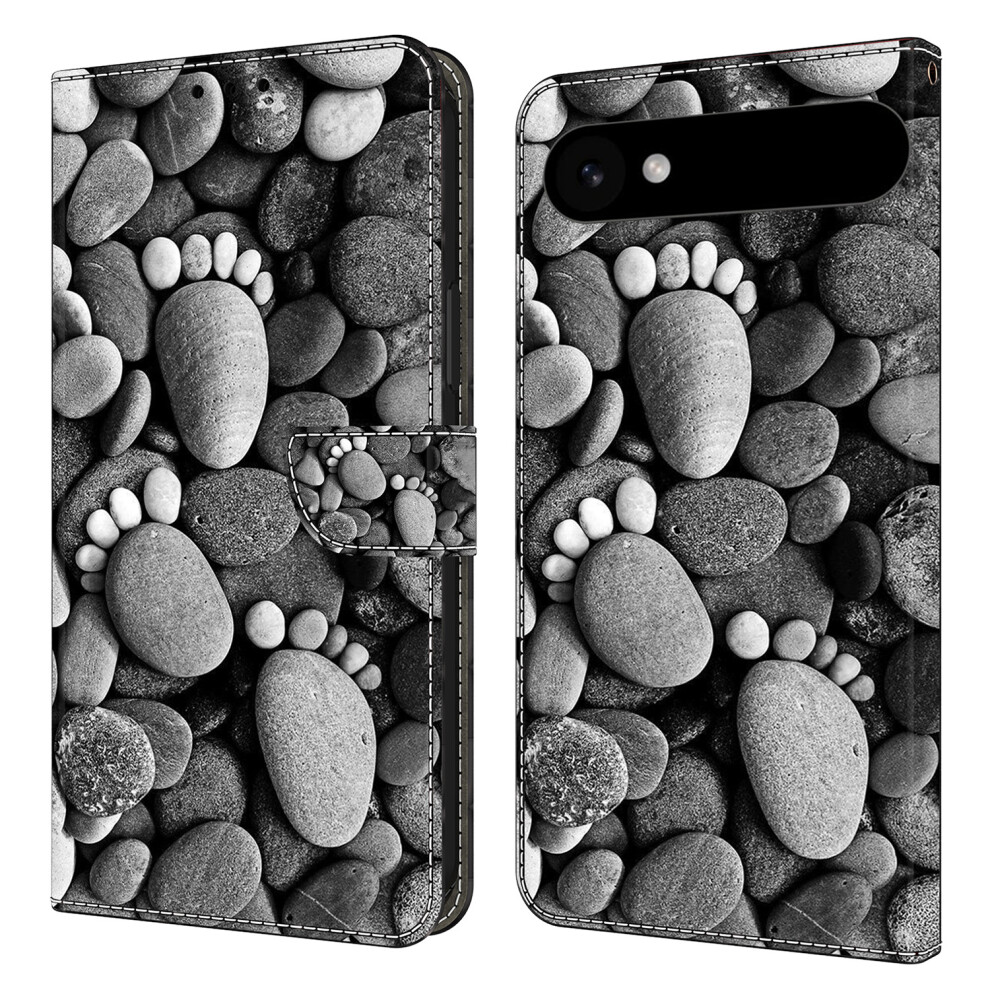(Iphone Air, Stone Footprints) For Iphone Air Case Wallet Stand Pattern Printing Pu Leather Flip Phone Cover 6914285616709