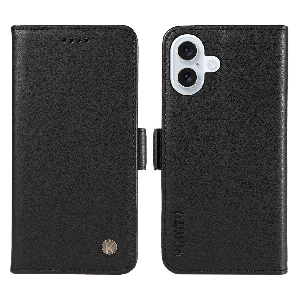 (Iphone 17, ) For Iphone 17 Wallet Phone Case Yikatu Yk-003 Leather Stand Cover Black 6914280499970
