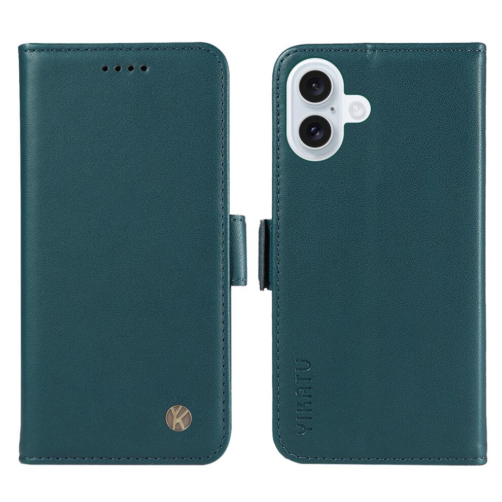 (Iphone 17, ) For Iphone 17 Wallet Phone Case Yikatu Yk-003 Leather Stand Cover Green 6914285863240