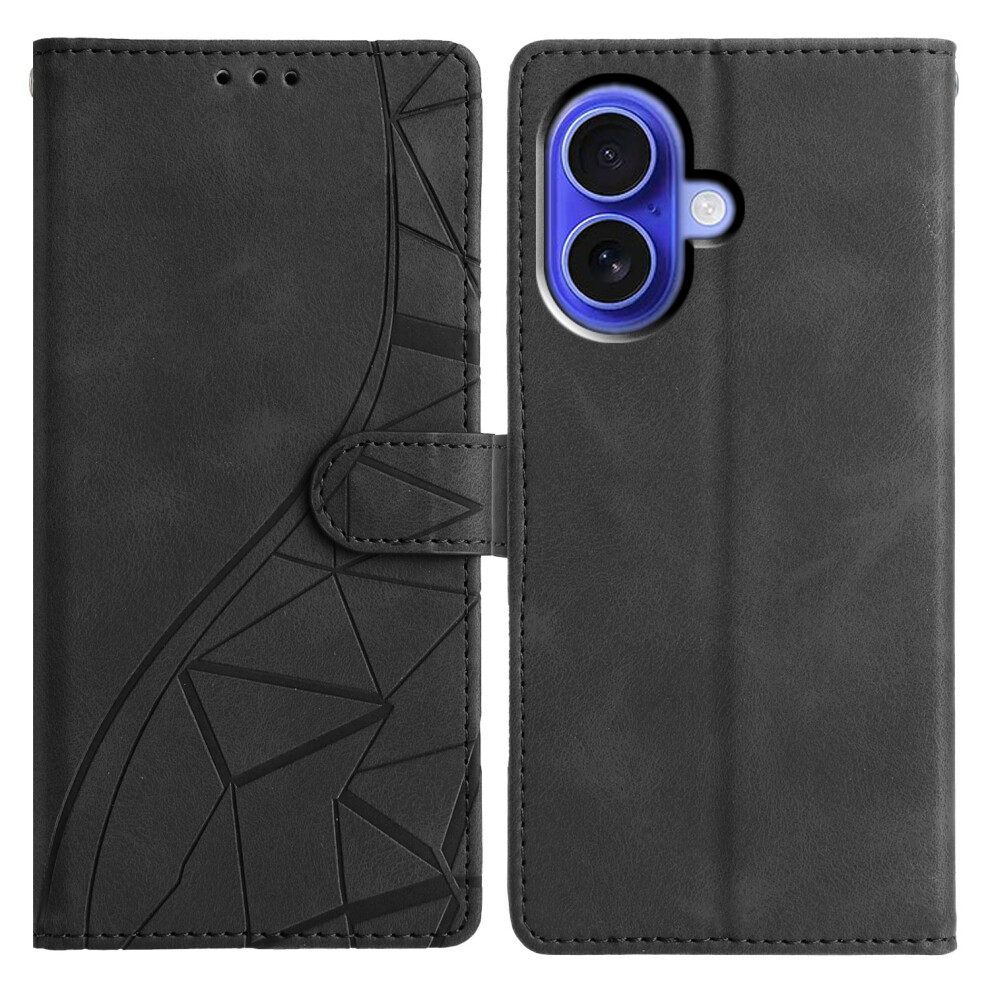 (Iphone 17, ) For Iphone 17 Wallet Case Folio Stand Card Holder Business Style Flip Cover Black 6914280000640