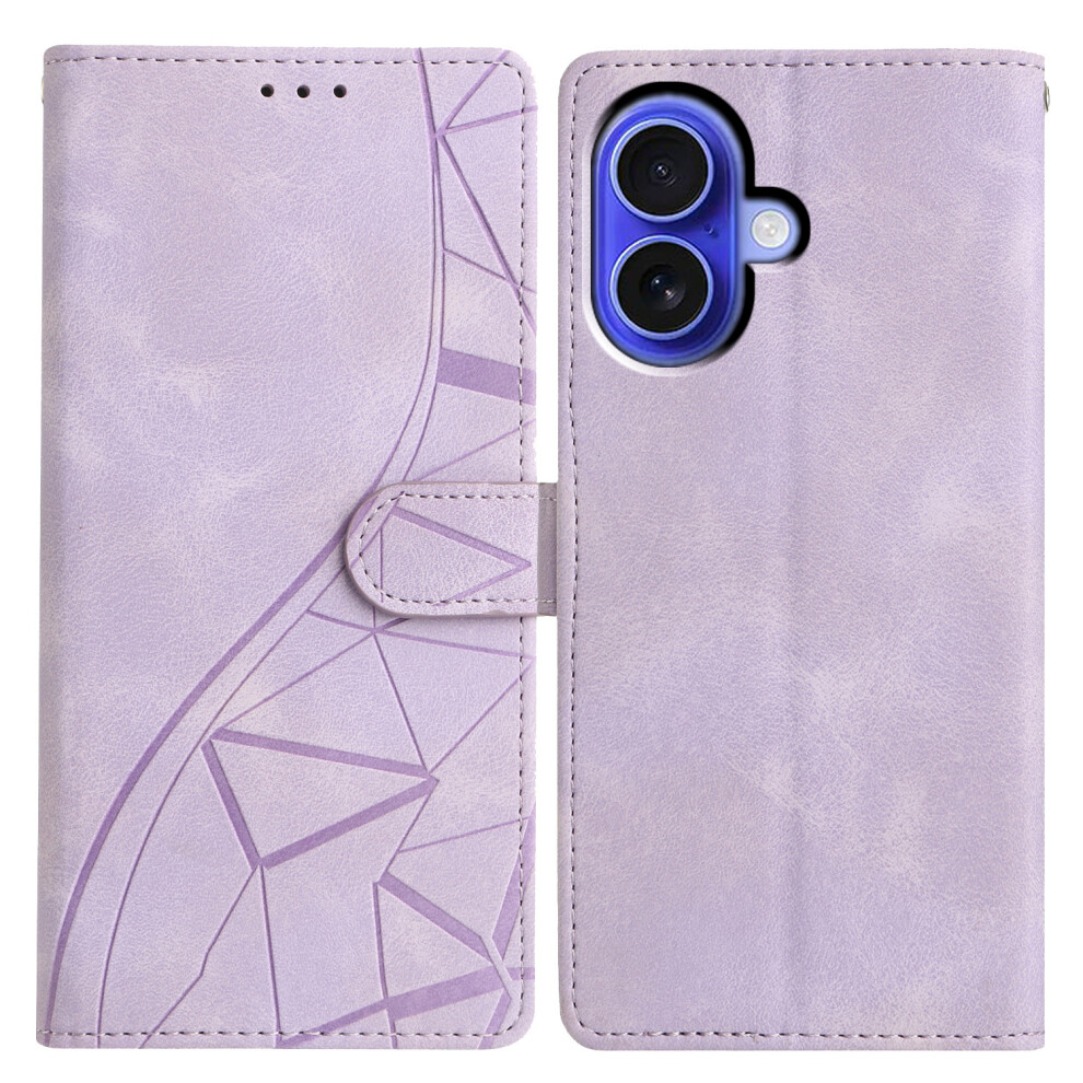 (Iphone 17, ) For Iphone 17 Wallet Case Folio Stand Card Holder Business Style Flip Cover Purple 6914281952498