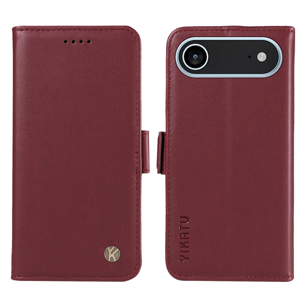 (Iphone Air, Wine ) For Iphone Air Wallet Phone Case Yikatu Yk-003 Leather Stand Cover Red 6914287045453