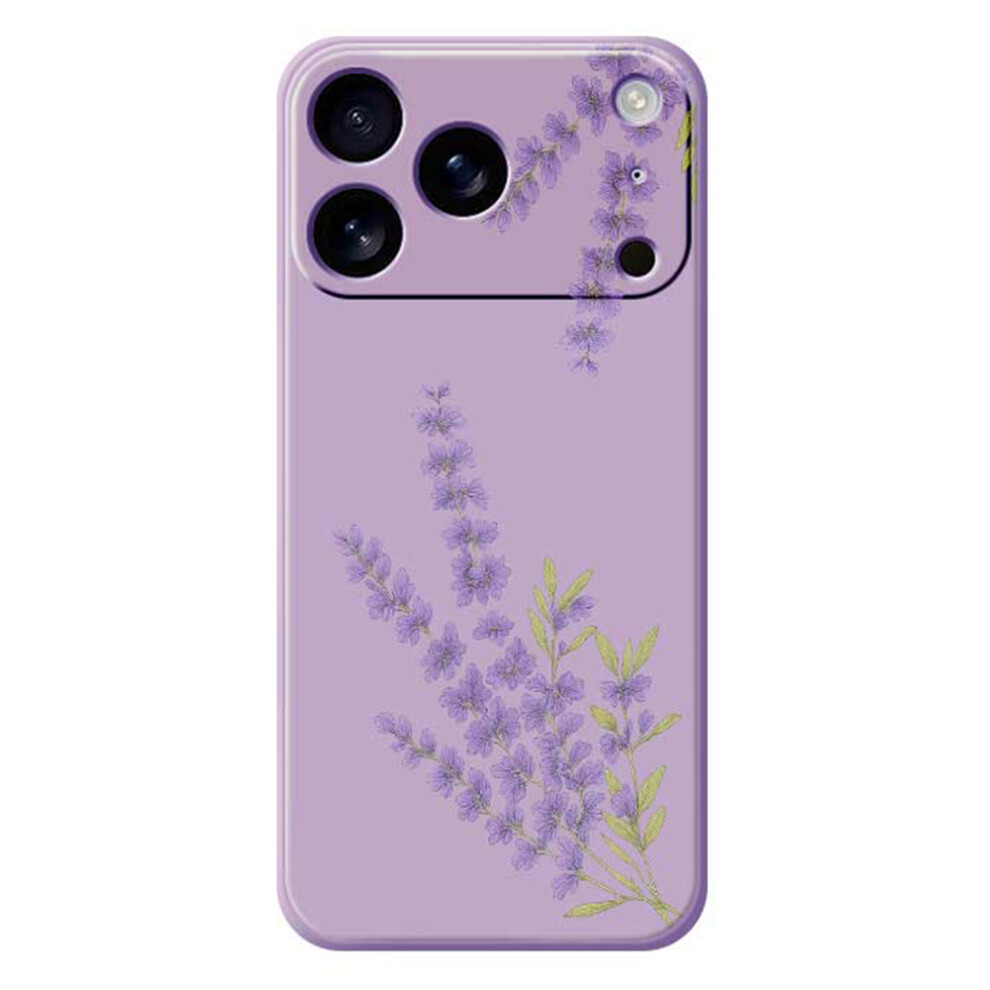 (Iphone 17 Pro, ) For Iphone 17 Pro Case Lavender Pattern Printing Straight Edge Tpu Phone Back Cover Purple 6914284133122